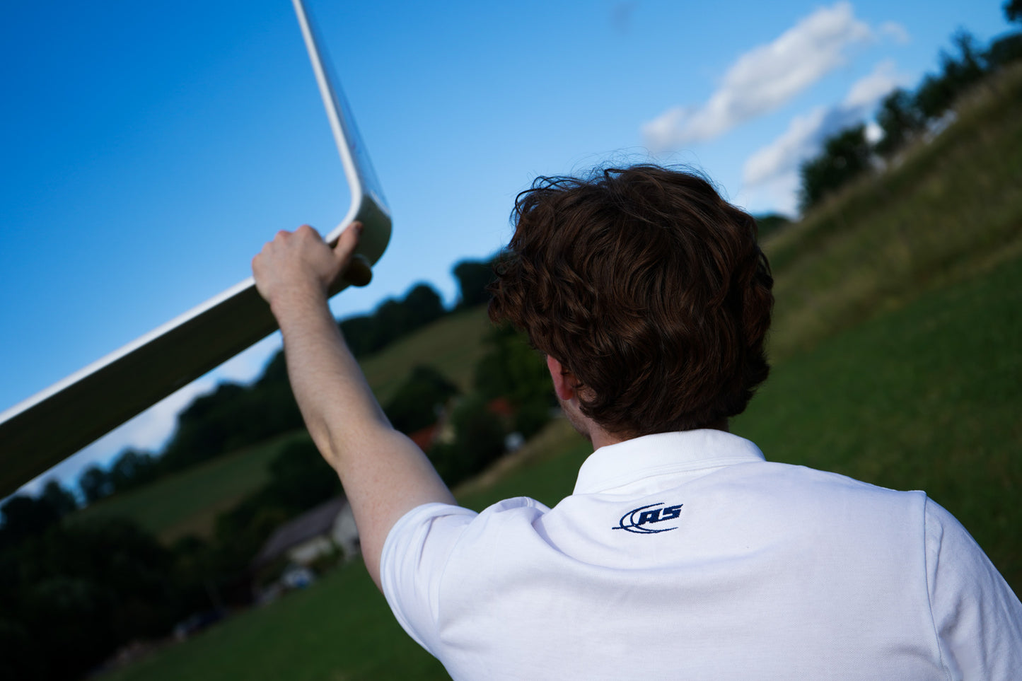 AS Logo - White Polo Shirt - Men