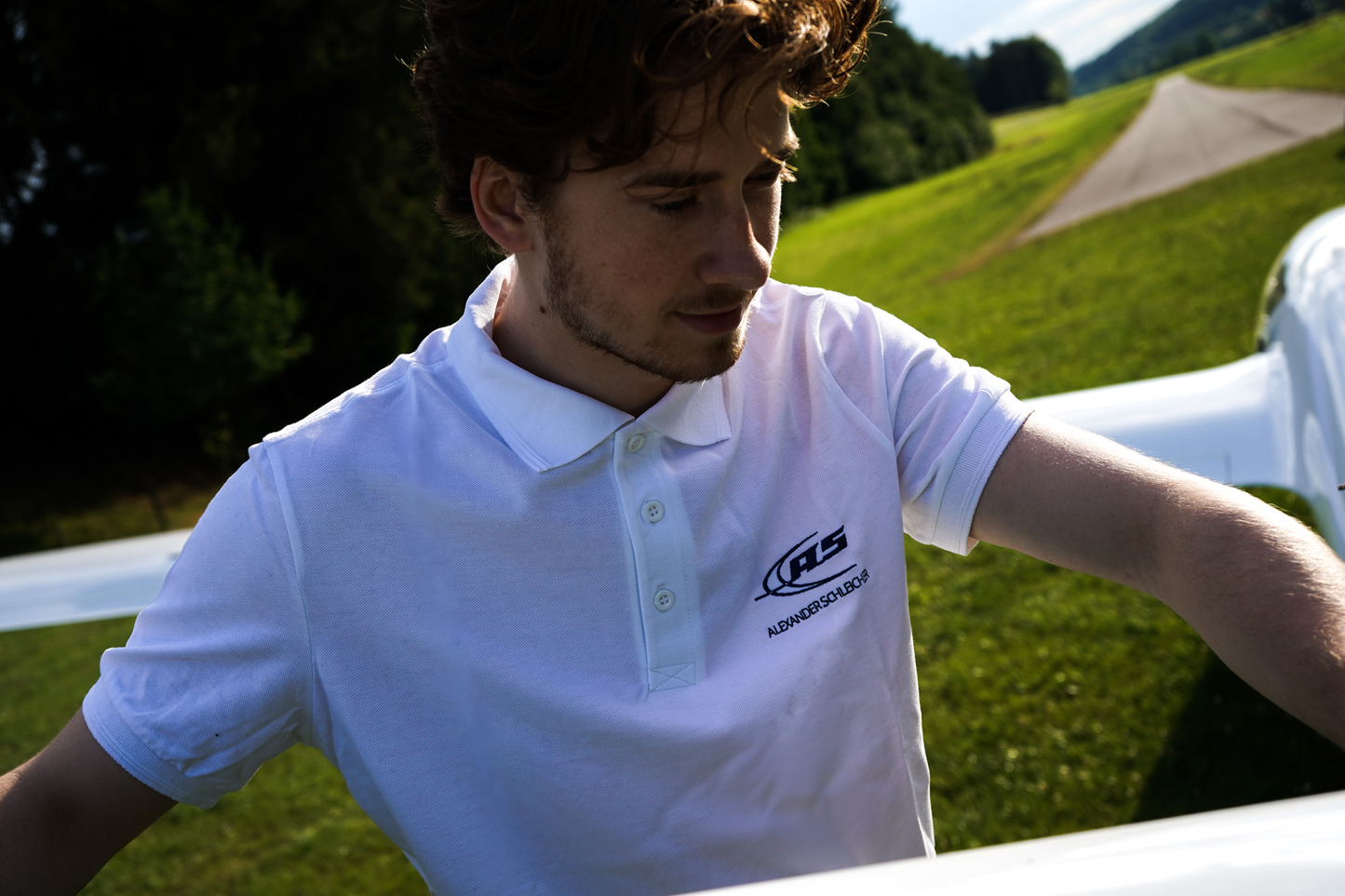 AS Logo - White Polo Shirt - Men