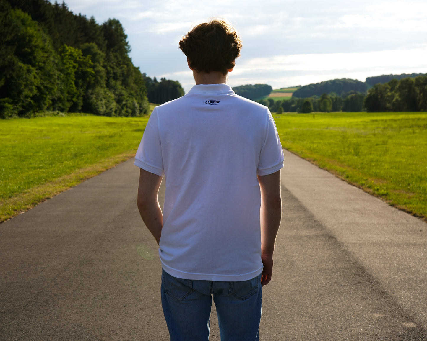 AS Logo - White Polo Shirt - Men