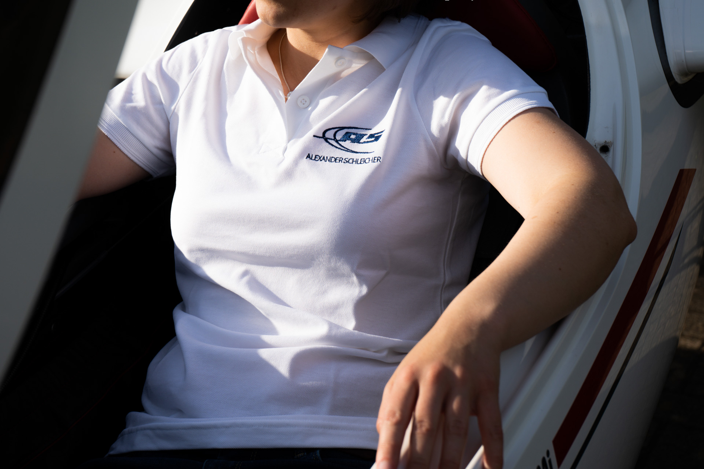 AS Logo - Weißes Poloshirt - Damen