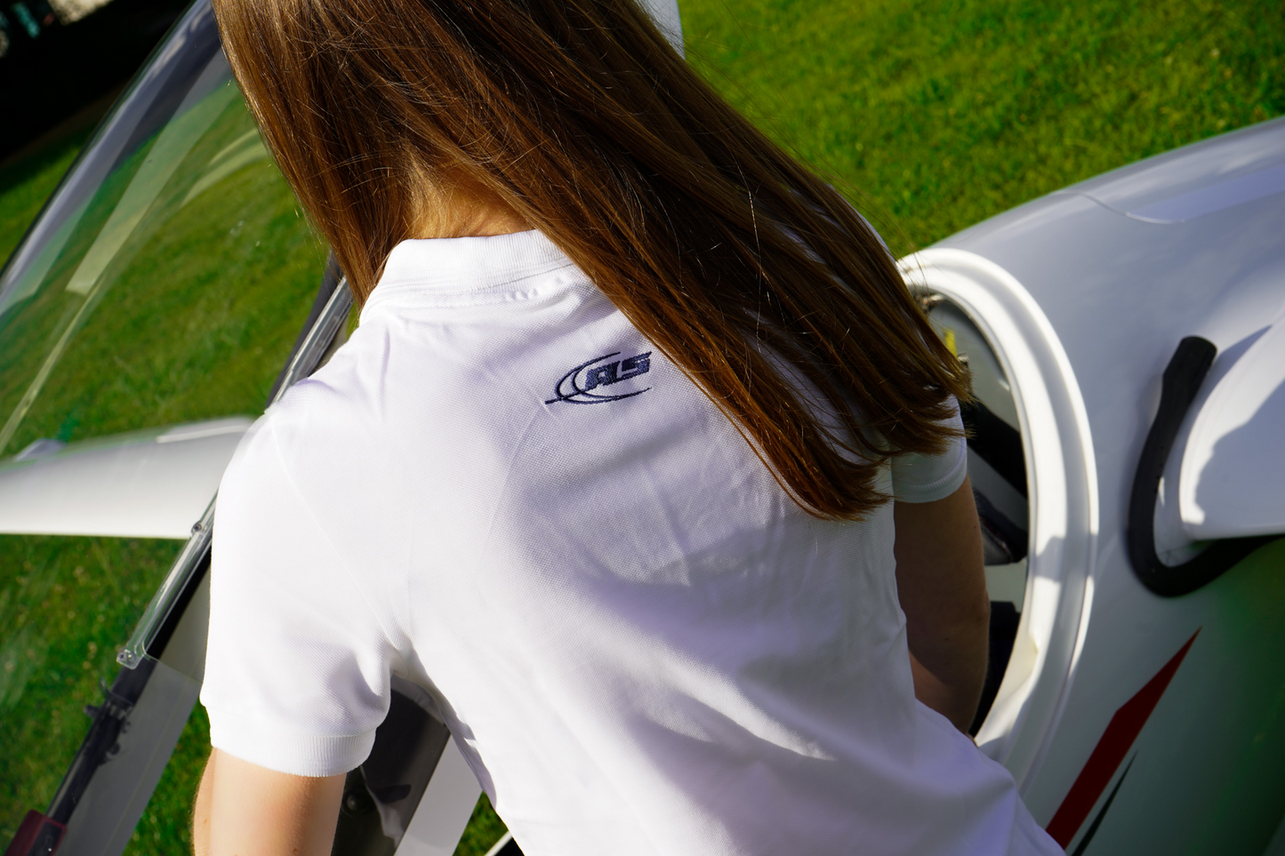 AS Logo - Weißes Poloshirt - Damen